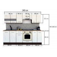 Bucatarie MARINA NEW 240 2B Wenge / Decor 7648